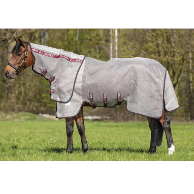 Rambo Flybuster Vamoose Fly Rug - Oatmeal/Black/Burgundy/Black
